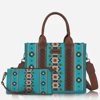 Unisex Small Canvas Color Block Vintage Style Ethnic Style Square Zipper Square Bag main image 5
