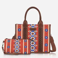 Unisex Small Canvas Color Block Vintage Style Ethnic Style Square Zipper Square Bag sku image 1