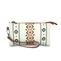 Unisex Small Canvas Color Block Vintage Style Ethnic Style Square Zipper Square Bag sku image 2