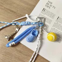 Plastic Polyester Iron Tower Slippers Ball Bag Pendant Keychain Bag Charms main image 4