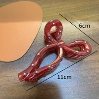 Modern Style Classic Style Women's Bow Knot Resin Spray Paint Hair Claws sku image 1
