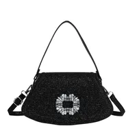Women's Medium Glitter Geometric Elegant Sewing Thread Square Magnetic Buckle Square Bag sku image 1