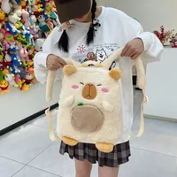 Unisex Plush Capybara Cute Sewing Thread Square Zipper Square Bag main image 3