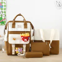Color Block Casual School School Backpack main image 1