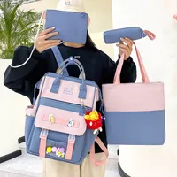 Color Block Casual School School Backpack main image 4