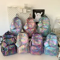 Plaid Casual School School Backpack main image 1