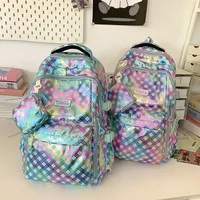 Plaid Casual School School Backpack main image 4
