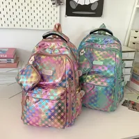 Plaid Casual School School Backpack main image 5