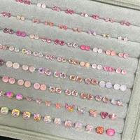 1 Pair Basic Simple Style Heart Shape Butterfly Bow Knot Plating Alloy Zircon Ear Studs main image 1