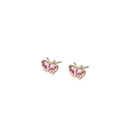 1 Pair Basic Simple Style Heart Shape Butterfly Bow Knot Plating Alloy Zircon Ear Studs main image 4