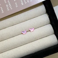 1 Pair Basic Simple Style Heart Shape Butterfly Bow Knot Plating Alloy Zircon Ear Studs sku image 3