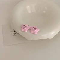 1 Pair Basic Simple Style Heart Shape Butterfly Bow Knot Plating Alloy Zircon Ear Studs sku image 31