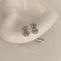 1 Pair Basic Simple Style Heart Shape Butterfly Bow Knot Plating Alloy Zircon Ear Studs sku image 30