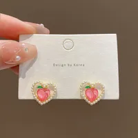 1 Pair Basic Simple Style Heart Shape Butterfly Bow Knot Plating Alloy Zircon Ear Studs sku image 22
