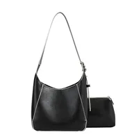 Women's Pu Leather Solid Color Streetwear Sewing Thread Bucket Open Bag Sets Tote Bag sku image 4
