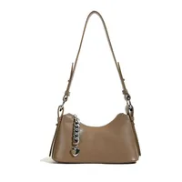 Women's Pu Leather Solid Color Streetwear Chain Dumpling Shape Zipper Tote Bag main image 1
