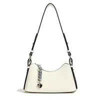 Women's Pu Leather Solid Color Streetwear Chain Dumpling Shape Zipper Tote Bag main image 2