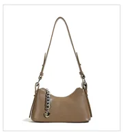 Women's Pu Leather Solid Color Streetwear Chain Dumpling Shape Zipper Tote Bag sku image 3