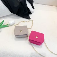 Women's Mini Felt Cloth Solid Color Cute Round Flip Cover Chain Bag main image 3