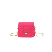 Women's Mini Felt Cloth Solid Color Cute Round Flip Cover Chain Bag main image 4