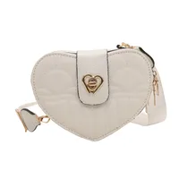 Women's Pu Leather Heart Shape Cute Streetwear Sewing Thread Heart-shaped Zipper Shoulder Bag main image 5