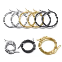 Source Factory Wholesale Stainless Steel Earrings Exaggerated Titanium Steel Earrings Titanium Steel Ear Ring Accessories Wholesale Large Circle Ear Hook main image 1