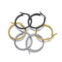 Source Factory Wholesale Stainless Steel Earrings Exaggerated Titanium Steel Earrings Titanium Steel Ear Ring Accessories Wholesale Large Circle Ear Hook main image 3