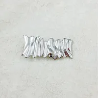 Women's Elegant Leaves Rectangle Alloy Shiny Metallic Plating Pleated Duckbill Clip sku image 4