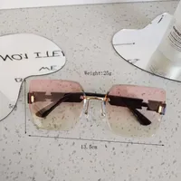 Casual Vacation Square Pc Resin Square Frameless Glasses main image 7