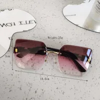 Casual Vacation Square Pc Resin Square Frameless Glasses sku image 2