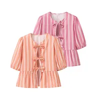 Women's Blouse Half Sleeve Blouses Casual Elegant Streetwear Stripe main image 2