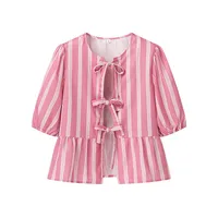 Women's Blouse Half Sleeve Blouses Casual Elegant Streetwear Stripe sku image 3