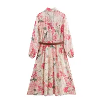 Women's Floral Dress Casual Elegant Streetwear Round Neck Long Sleeve Printing Maxi Long Dress Holiday Banquet Selfie main image 3