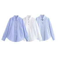 Women's Blouse Long Sleeve Blouses Streetwear Stripe main image 2