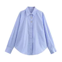 Women's Blouse Long Sleeve Blouses Streetwear Stripe sku image 10