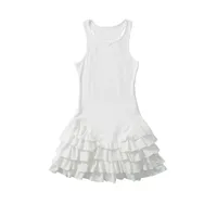 Women's A- Line Skirt Streetwear Round Neck Sleeveless Solid Color Above Knee Holiday Banquet Selfie main image 3