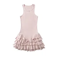 Women's A- Line Skirt Streetwear Round Neck Sleeveless Solid Color Above Knee Holiday Banquet Selfie sku image 5