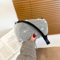 Women's Oxford Cloth Glittery Streetwear Square Zipper Chain Bag main image 2
