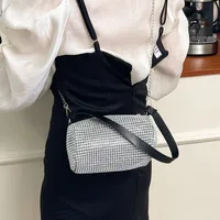 Women's Oxford Cloth Glittery Streetwear Square Zipper Chain Bag main image 5