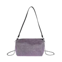 Women's Oxford Cloth Glittery Streetwear Square Zipper Chain Bag sku image 3