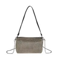 Women's Oxford Cloth Glittery Streetwear Square Zipper Chain Bag sku image 4