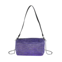 Women's Oxford Cloth Glittery Streetwear Square Zipper Chain Bag sku image 1