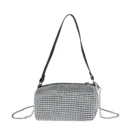 Women's Oxford Cloth Glittery Streetwear Square Zipper Chain Bag sku image 5
