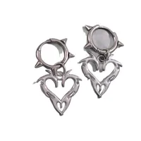 1 Pair Gothic Vintage Style Punk Heart Shape Rivet Alloy Drop Earrings main image 5