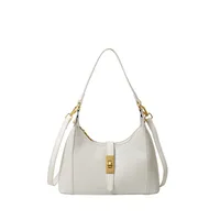 Women's Medium Pu Leather Solid Color Streetwear Sewing Thread Oval Zipper Shoulder Bag sku image 1