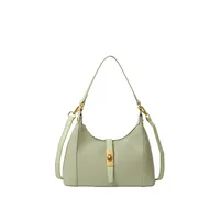 Women's Medium Pu Leather Solid Color Streetwear Sewing Thread Oval Zipper Shoulder Bag sku image 5