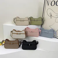 Women's Small Pu Leather Solid Color Classic Style Square Zipper Shoulder Bag main image 1