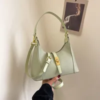 Women's Medium Pu Leather Solid Color Streetwear Sewing Thread Oval Zipper Shoulder Bag main image 6