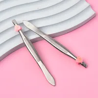 Factory Wholesale Stainless Steel Eyebrow Clip Flat Oblique Eyelash Beard Tweezers Eyebrow Clip Beauty Beauty Makeup Tools main image 2