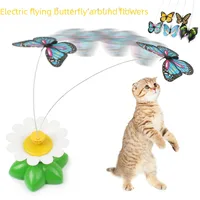 Fun Intelligent Automatic Rotating Cat Toy Teasing Device Flying Bird Butterfly Flower Chasing Interactive Kitty Plaything main image 2